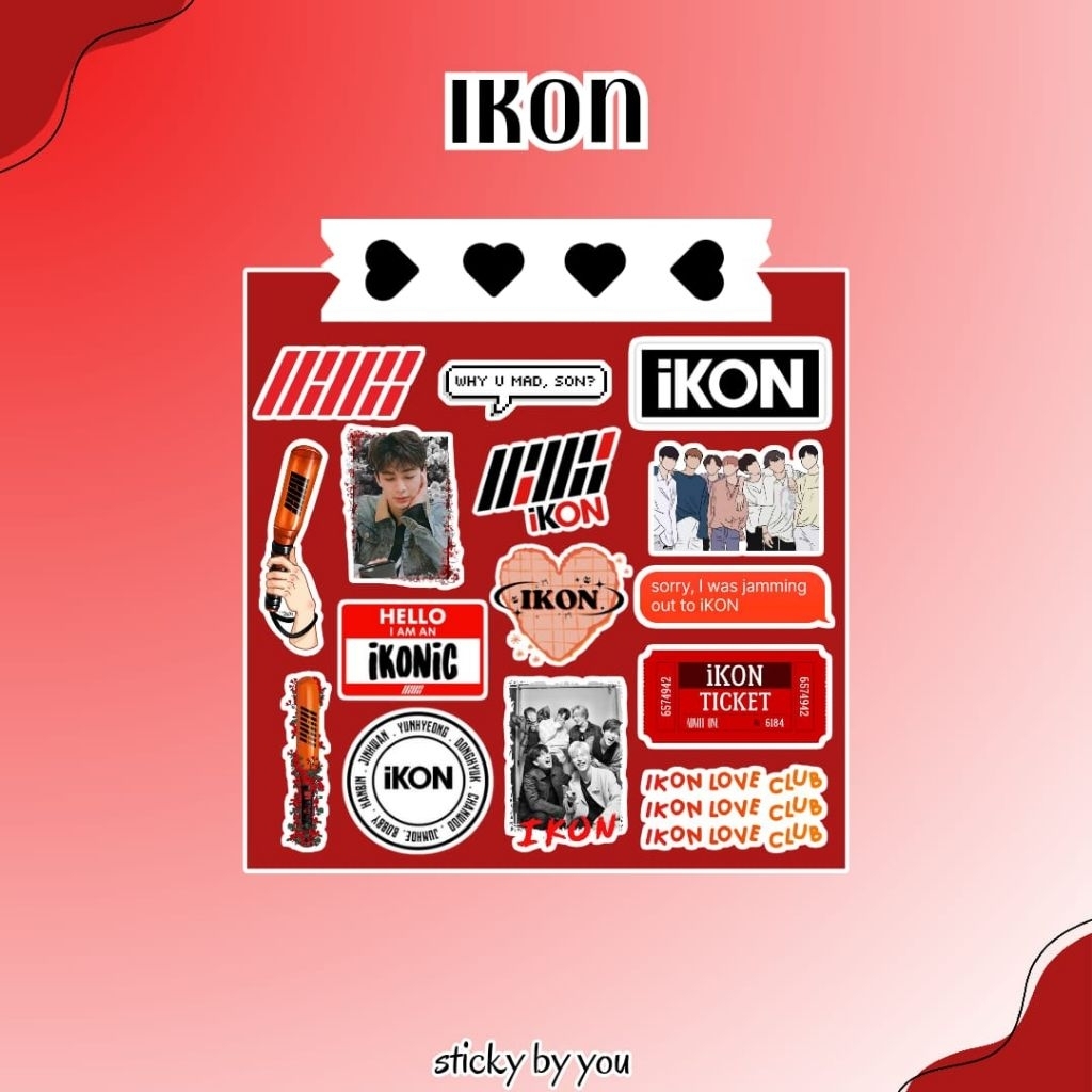 

Sticker Ikon - Sticker Kpop/Aesthetic/Tumblr/Vinyl - Sticker Laptop/HP/Gift/Merch/Freebies/Aksesoris