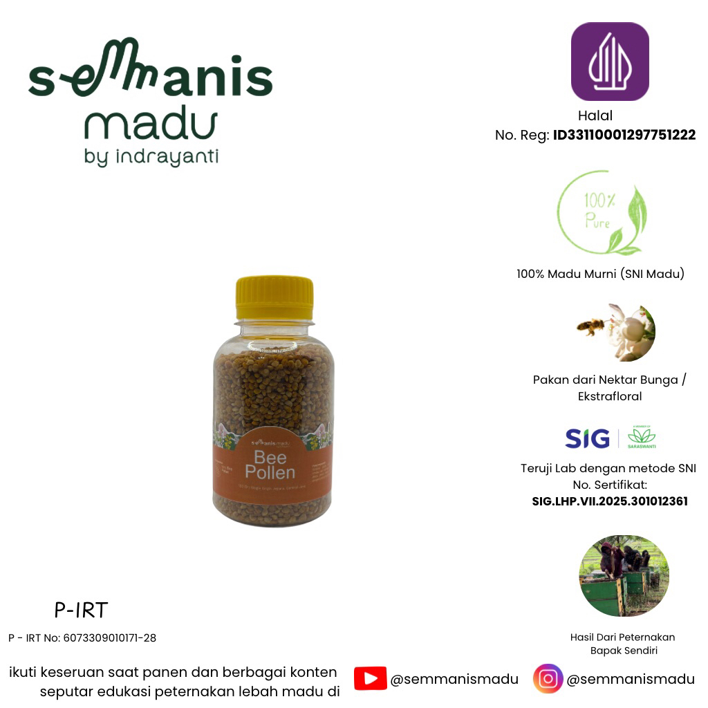 

Bee Pollen Semmanis ukuran 100 gram