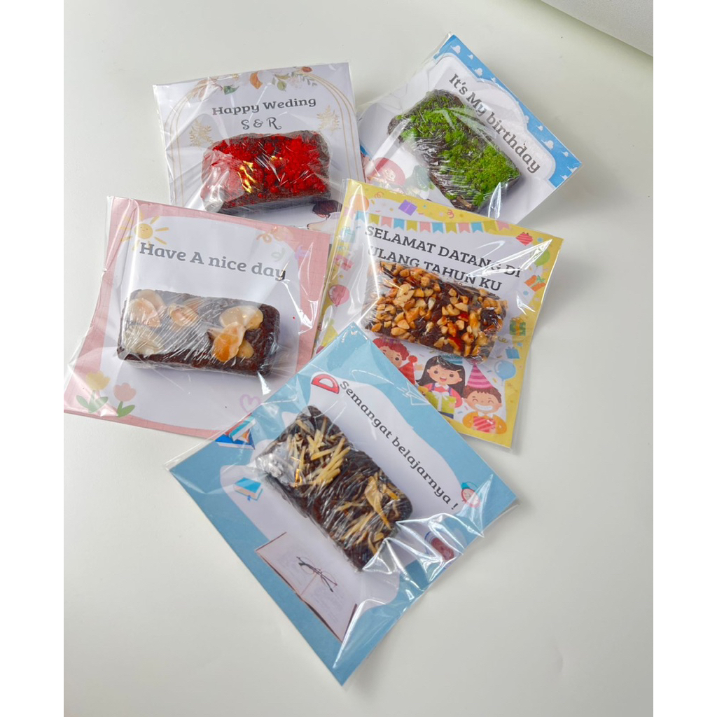 

kartu ucapan mini gift brownies ucapan lucu