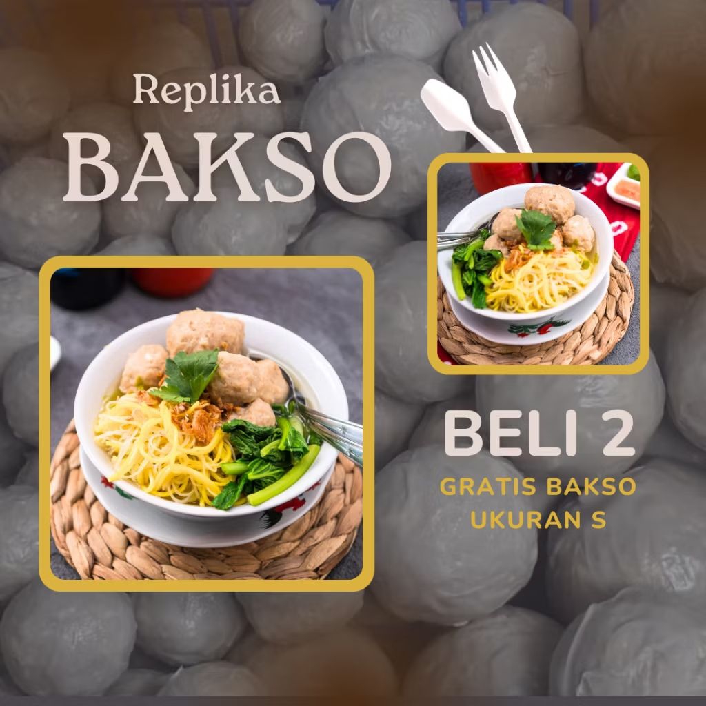 REPLIKA BASO Replika Bakso / Dummy baso / Bakso palsu / mainan Anak / Edukasi anak / dekorasi makan 