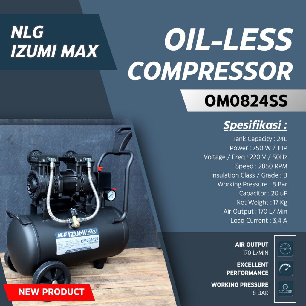 KOMPRESOR NLG IZUMI SUPER SPEED 1HP / 24 LITER