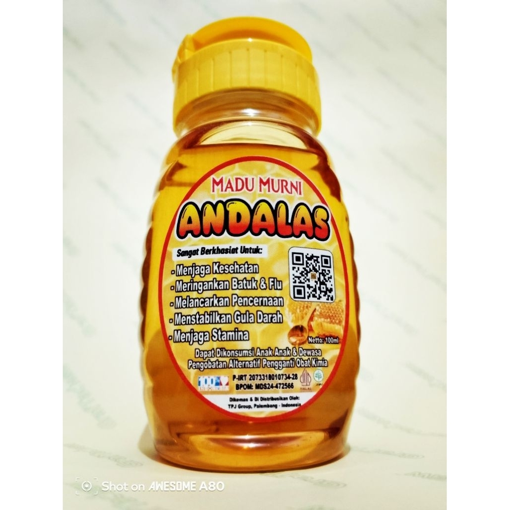 

MADU ANDALAS 100 ml || 100% madu murni || Kemasan botol fliptop anti tumpah 100 ml Praktis, ringan dan mudah dibawa kemana mana
