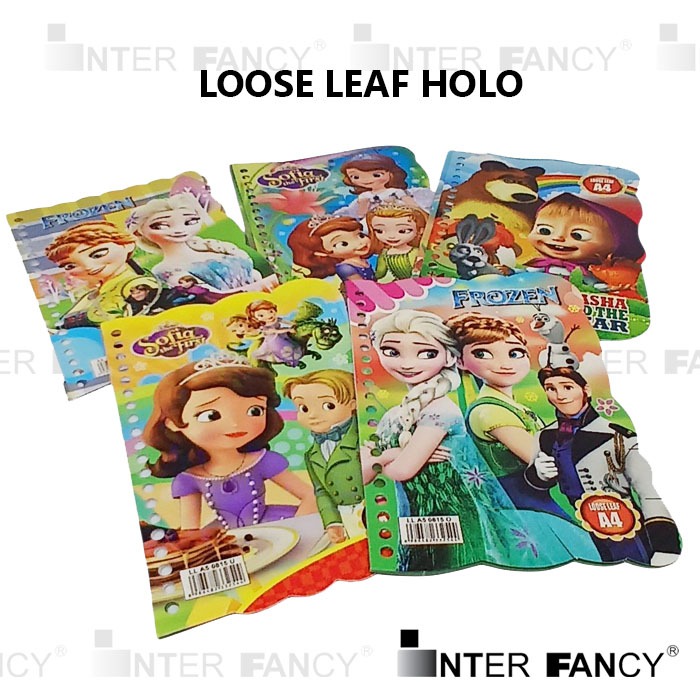 

Loose Leaf Isi Binder Kertas Binder Refill Binder A5 Fancy Cover Holo, gambar Frozen, Sofia, Masha, Avengers, Super Hero