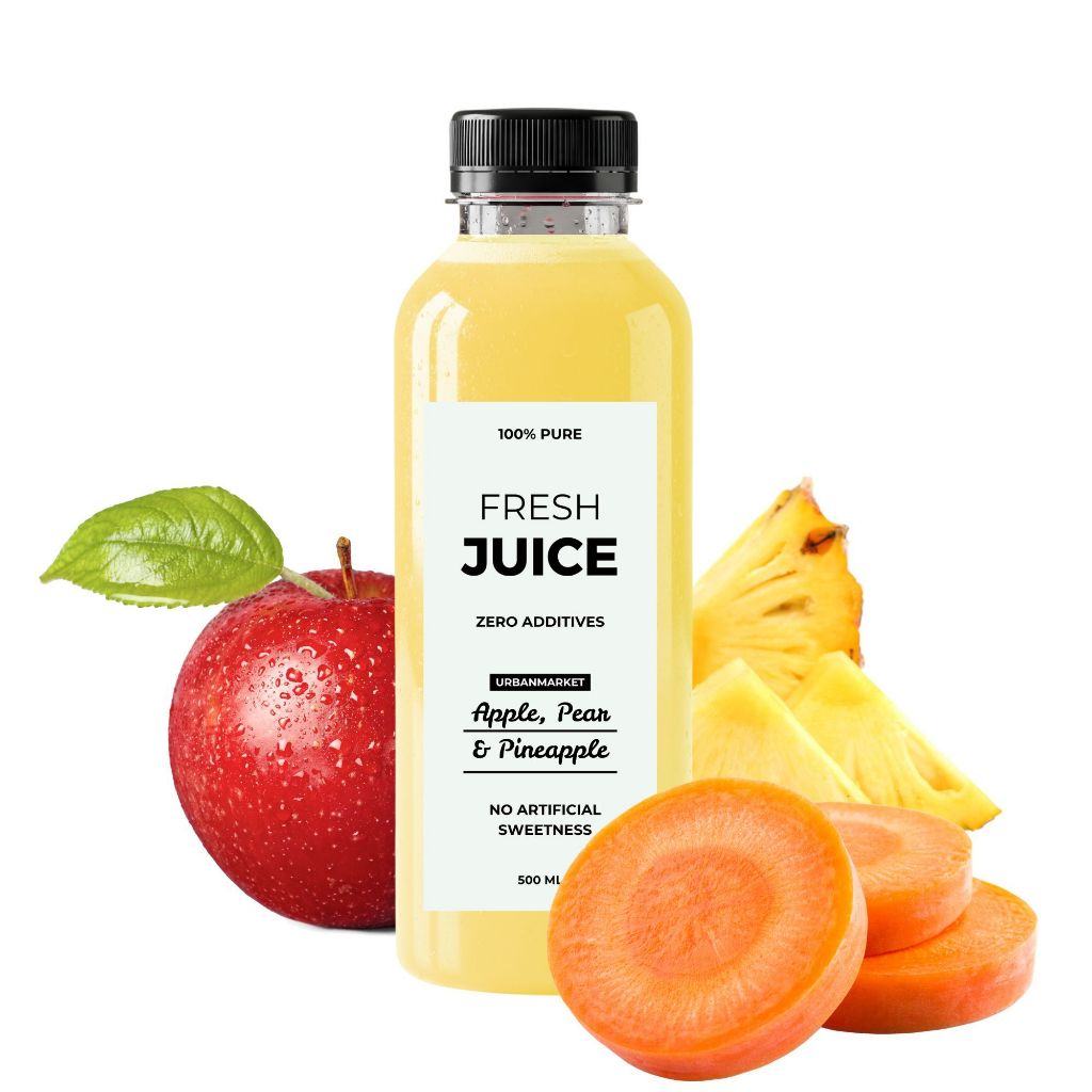 

Jus Apel Nanas Wortel Jeruk Cold Pressed 500 ml – 100% Buah Asli, Murni Tanpa Gula Tambahan