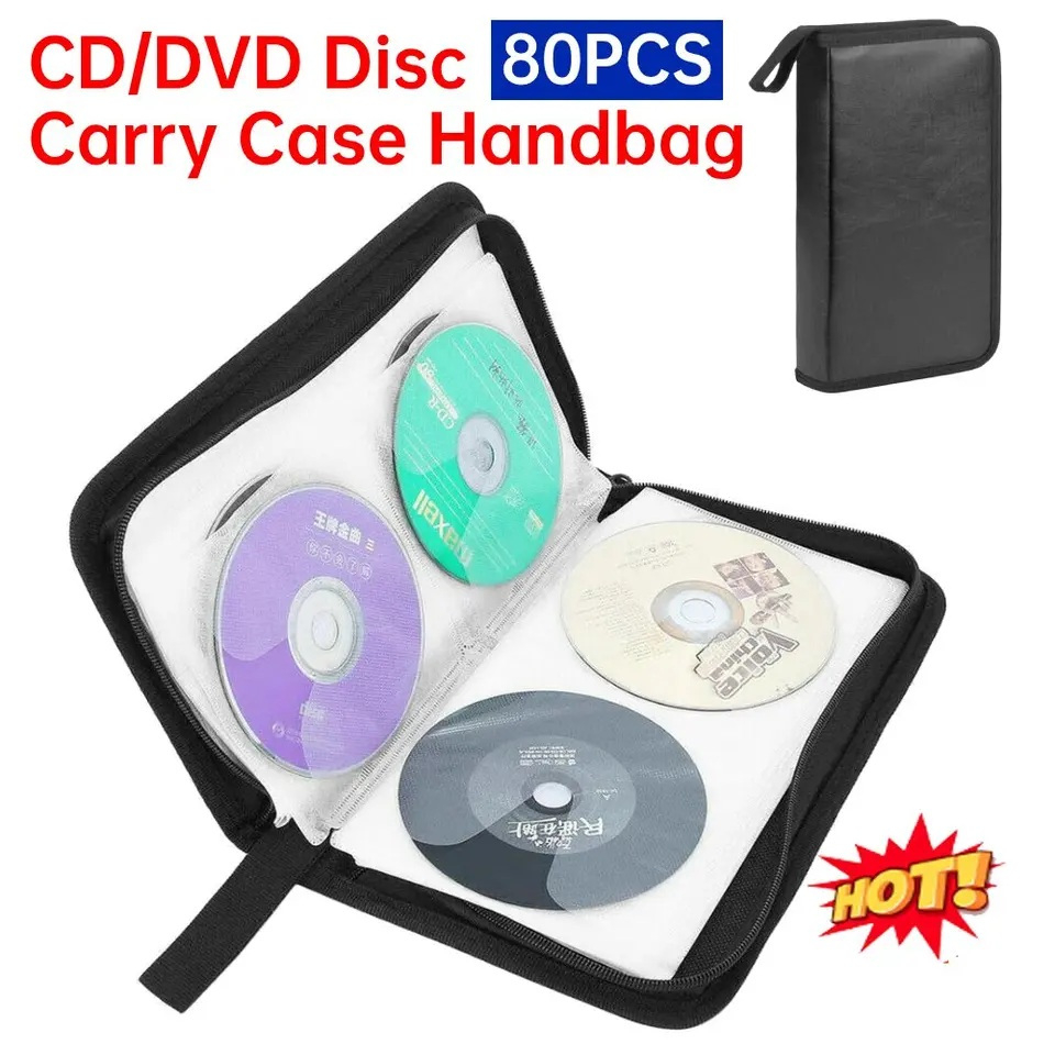 Tempat Kaset DVD CD 80 Disc Tas Penyimpanan DVD Leather Premium Dompet Kaset Tempat Penyimpanan DVD