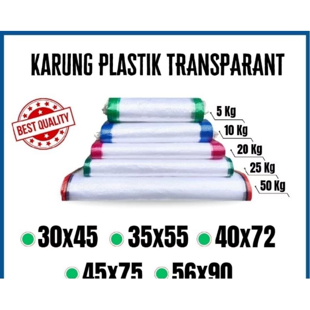 Karung Plastik TRANSPARAN Karung Beras Ukuran 5 Kg 30x45