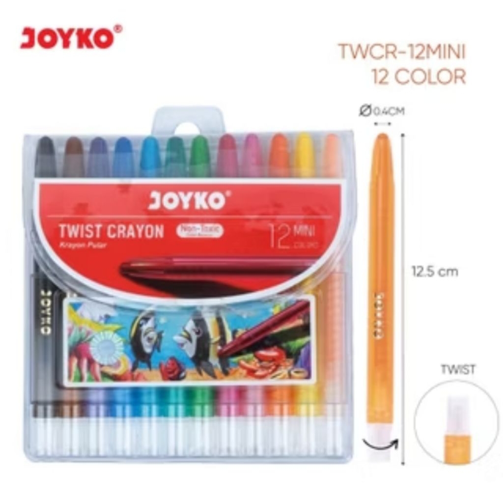 

Twist Crayon Krayon Putar Joyko Panjang TWCR-12S TWCR-24S TWCR-12MINI TWCR-24MINI 12 24 Warna Colors