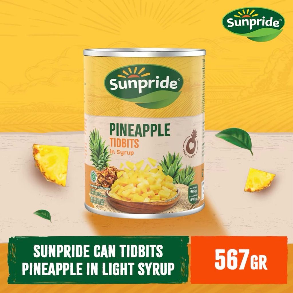 

Sunpride Can Prineapple Tidbits 567gr - Buah Nanas Potongan Tidbits