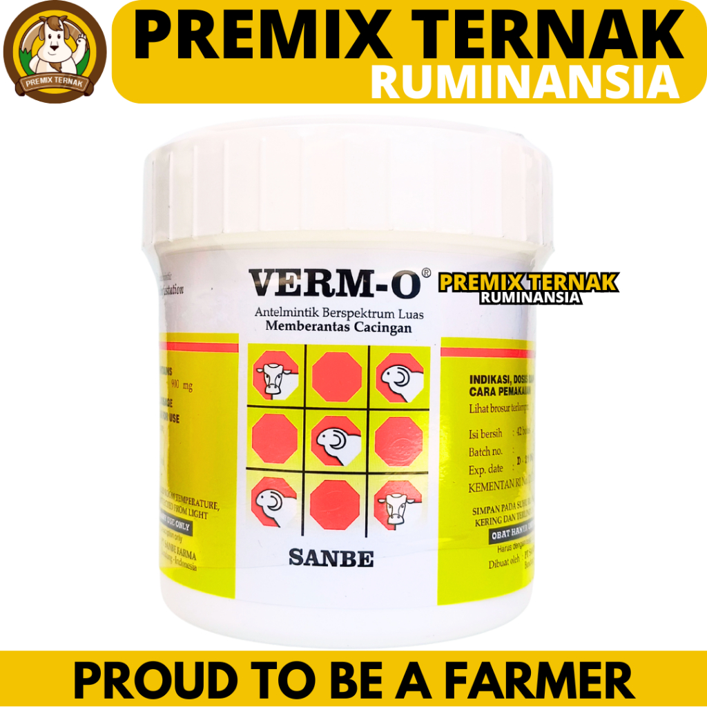 VERM O BOLUS 42 BOLUS (1 TOPLES) - Obat Cacing Sapi Kuda Paling Ampuh Spektrum Luas SANBE
