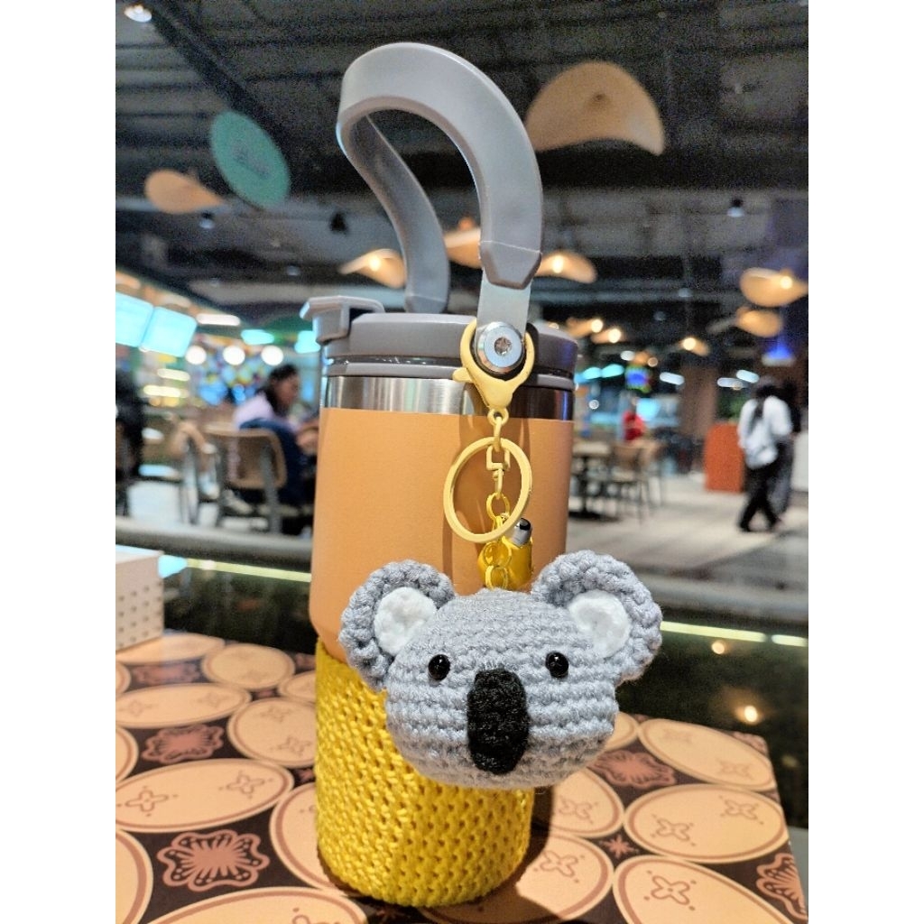 Gantungan Kunci Rajut Kepala Koala/Koala Head Crochet Keychain