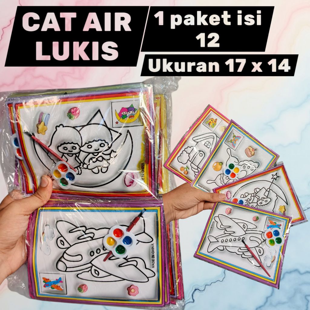 

Mainan Lukisan Cat air Motif random { 1 paket isi 12 pcs }