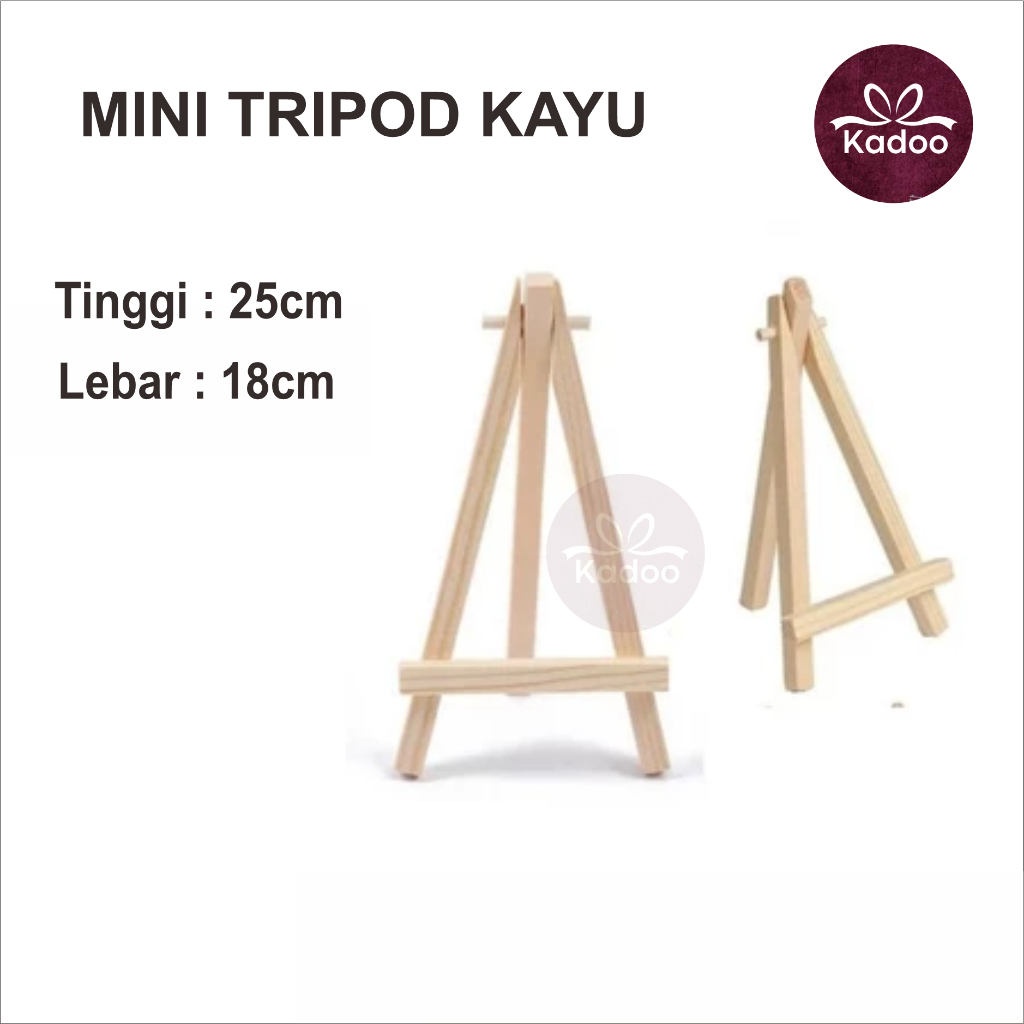 

Stand Poto Tripod kayu Tinggi 25cm Holder Mini Easel Stand Foto Kanvas Lukis Sandaran Hp