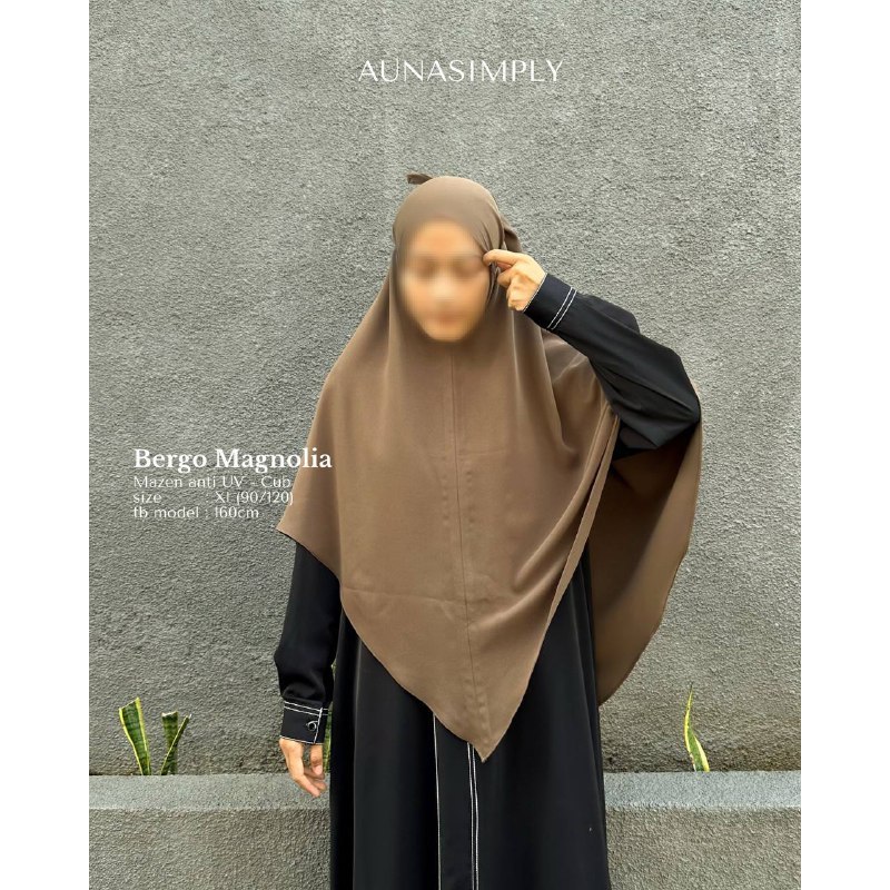 Bergo/Khimar Magnolia (cutting V) Mina anti UV By Aunasimply