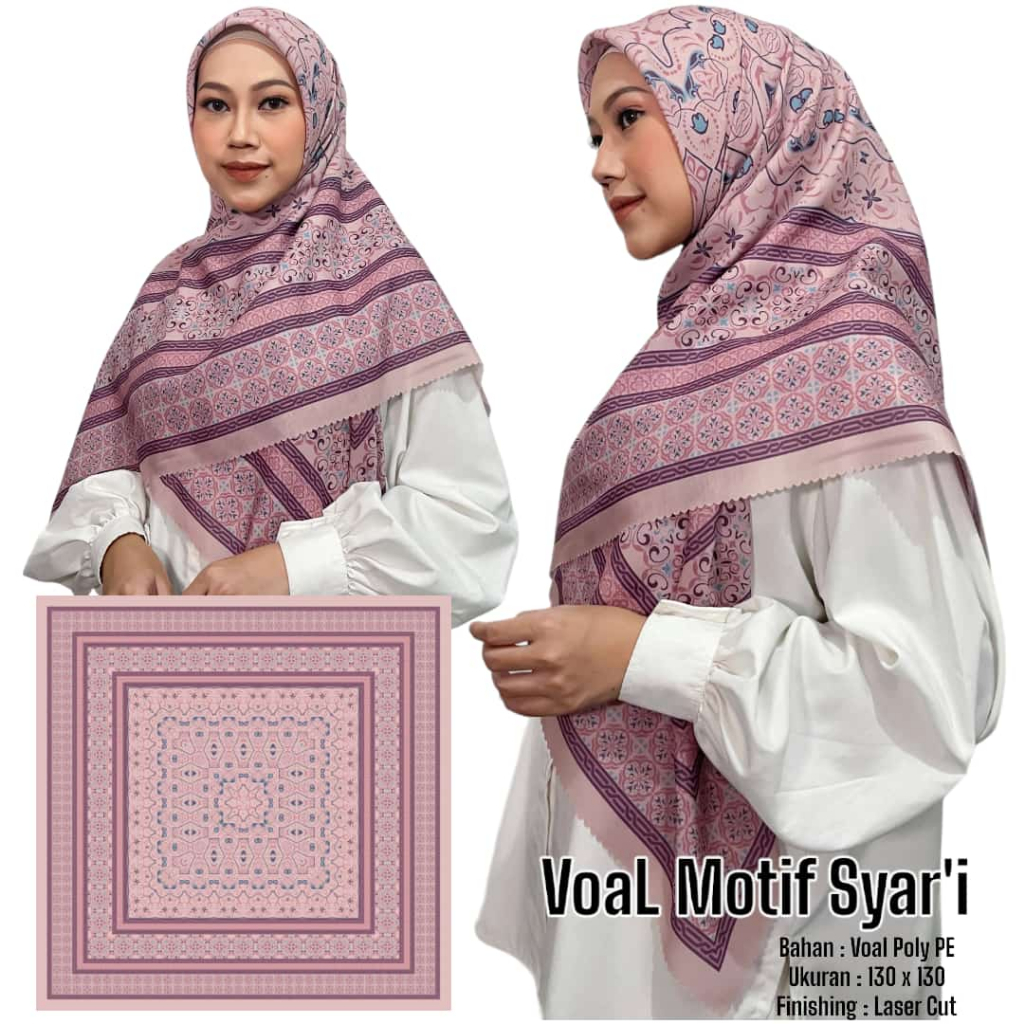 Hijab Voal Motif Sublim Syari Alona Series FH Scarf