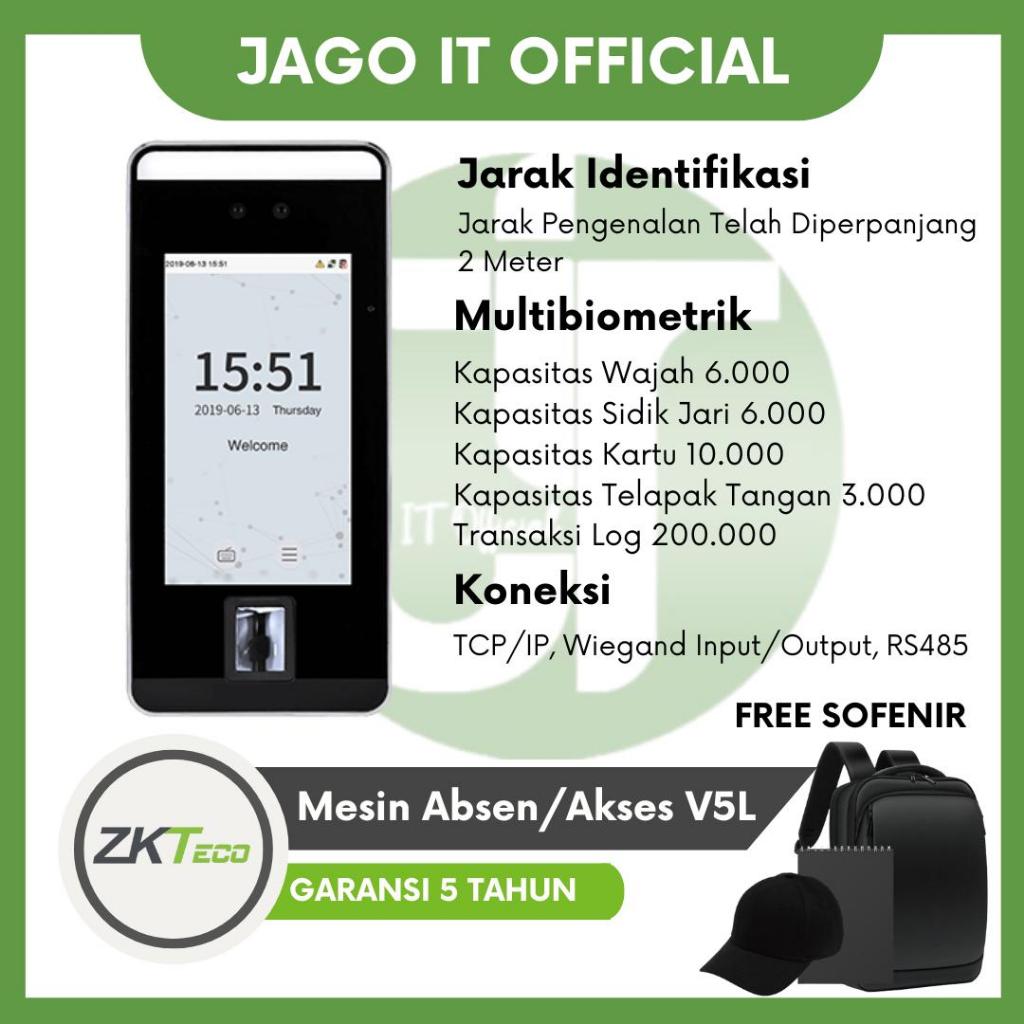 Mesin Absensi | Mesin Absen Wajah | Telapak Tangan | Kartu Akses ZKTeco V5L