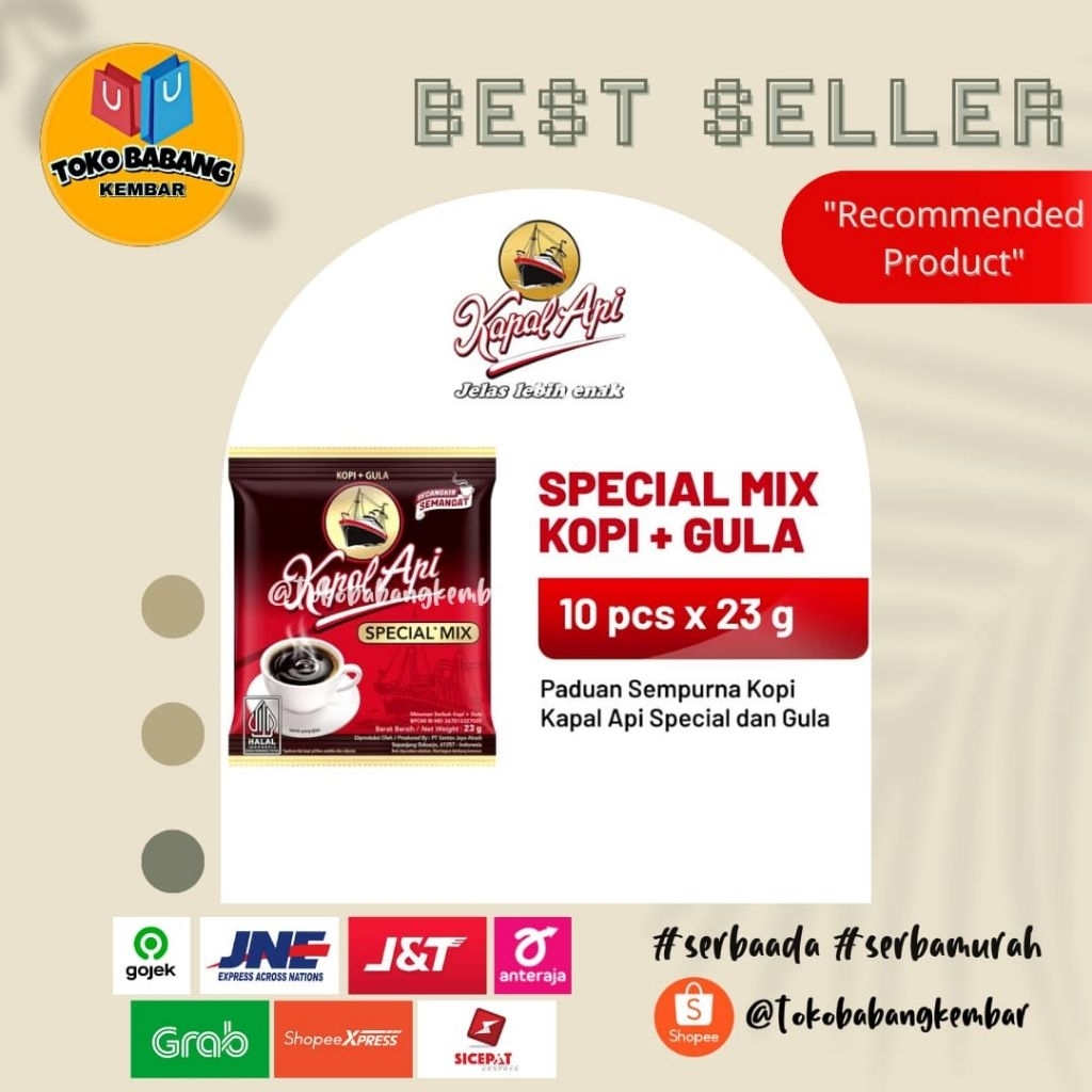 

Kopi Kapal Api Special Mix (Kopi + Gula) 23 gr ( isi 10 )