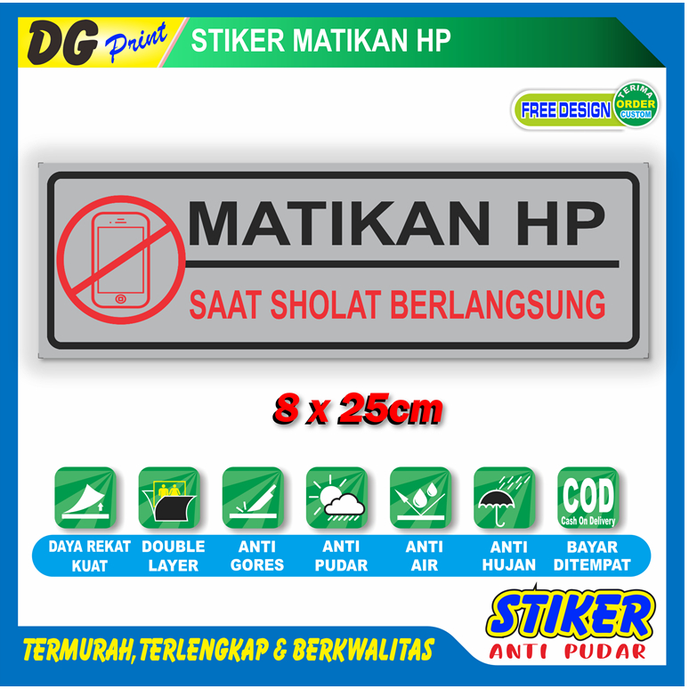 

Stiker anti pudar matikan hp saat sholat sedang berlangsung sticker ketenangan ibadah anti berisik