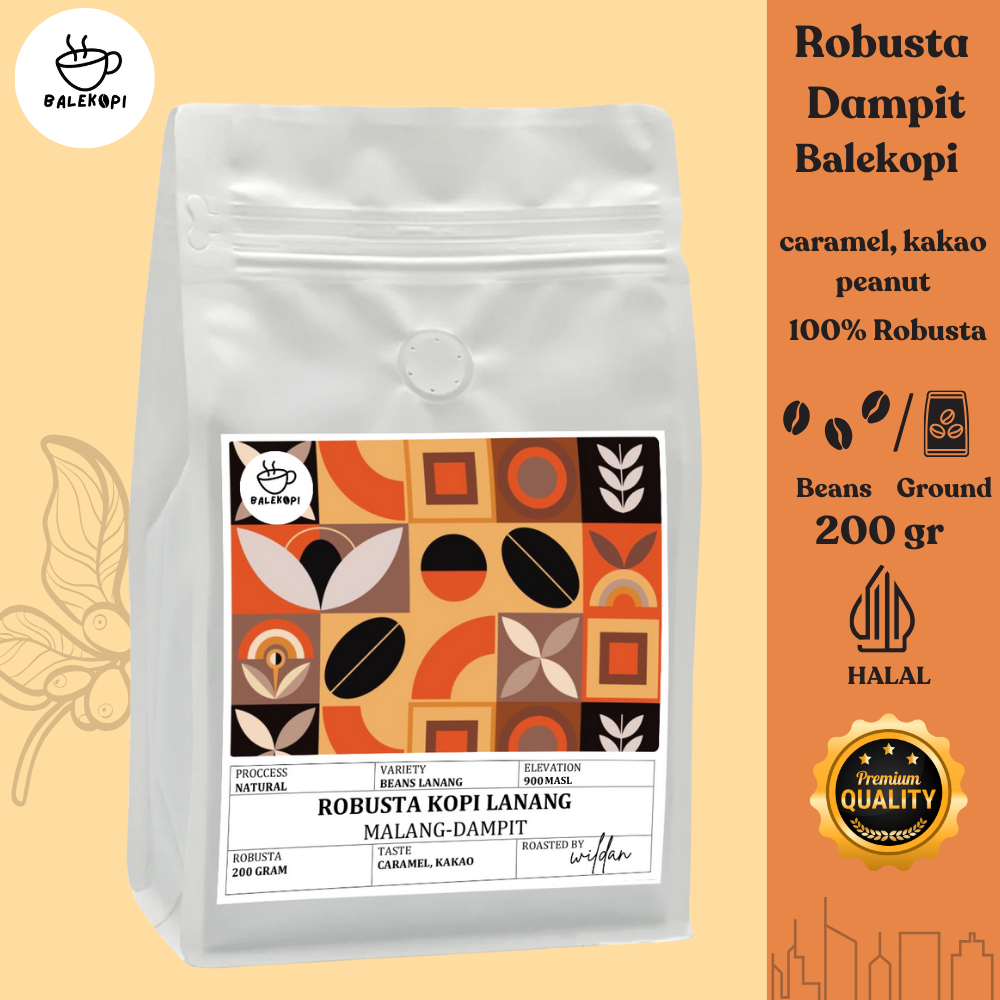 

Balekopi Kopi Bubuk Robusta Kopi Lanang Dampit 200 Gram