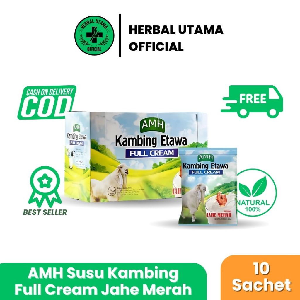 

SUSU AMH FULL CREAM ETTAWA PLUS JAHE MERAH /Box ( 10 Sachet )