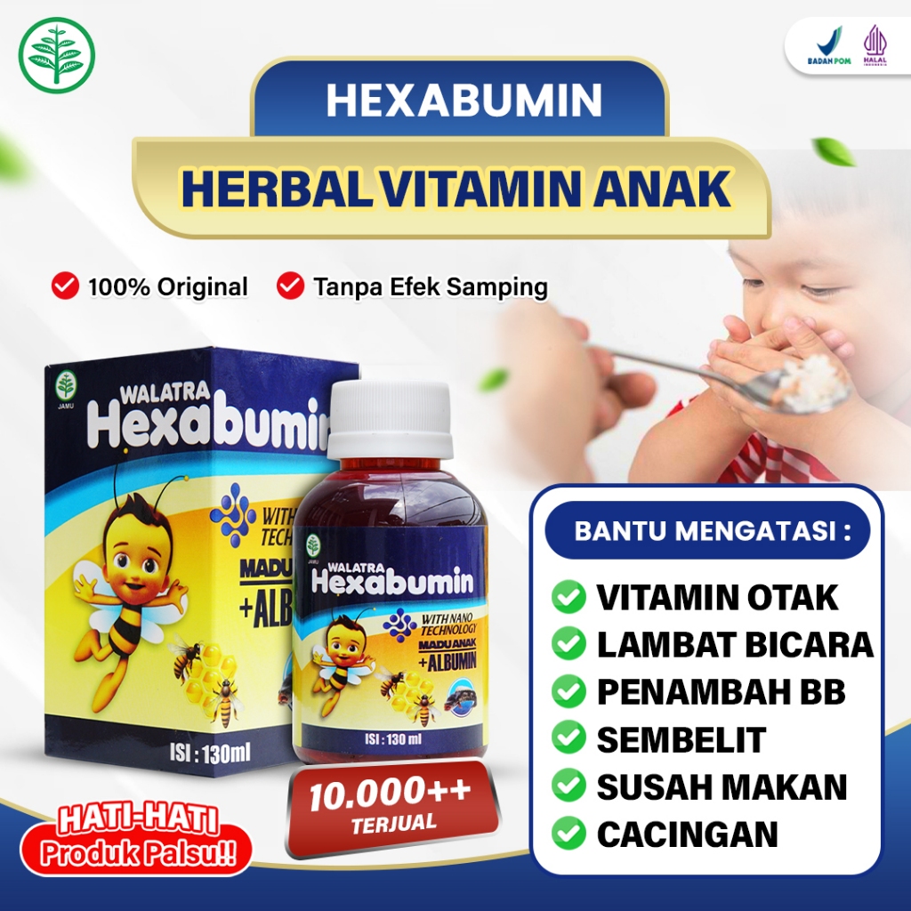 Madu walatra hexabumin - Hexabumin Pelancar Bicara - obat untuk anak terlambat berjalan - Hexabumin 