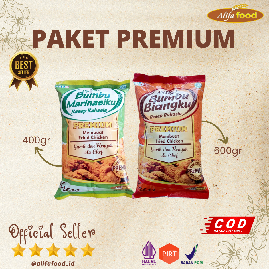 

ALIFA FOOD - PAKET PREMIUM , Bumbu Biang Premium 600gr & Marinasi Premium 400gr, Best Seller