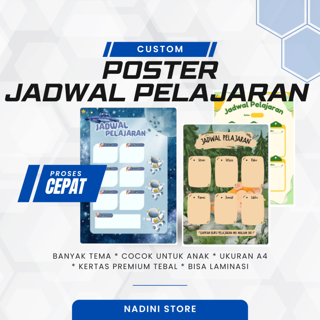 

Poster Jadwal Pelajaran Anak - Desain Lucu dan Unik!