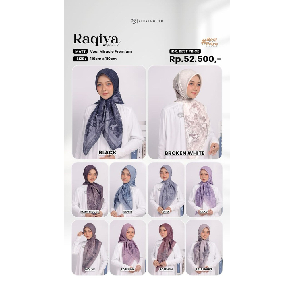 RAQIYA SCARF BY ALFASA HIJAB || scarf terbaru ✔️ krudung motif ✔️ krudung segiempat
