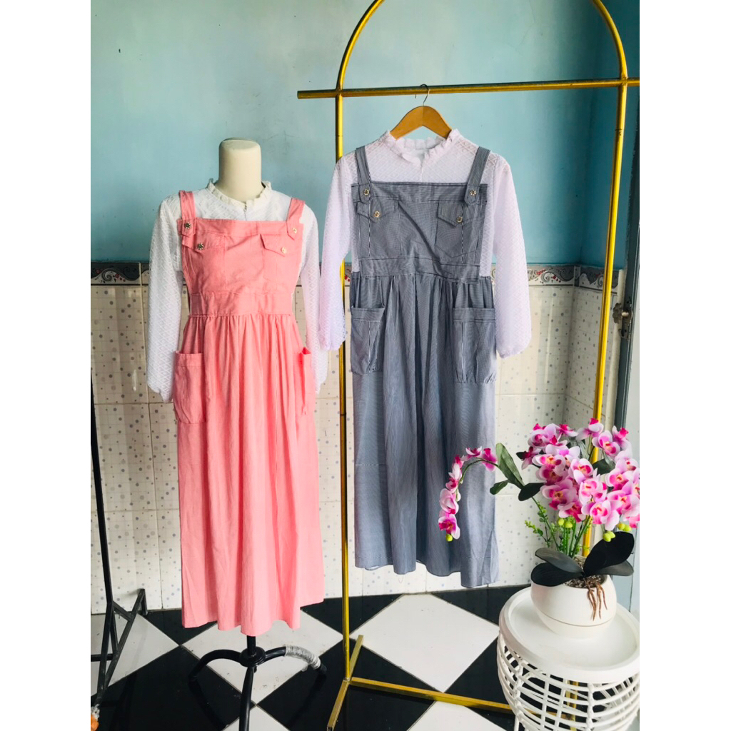 Gamis Anak Tanggung Salur mix brokat // Gamis anak Tanggung