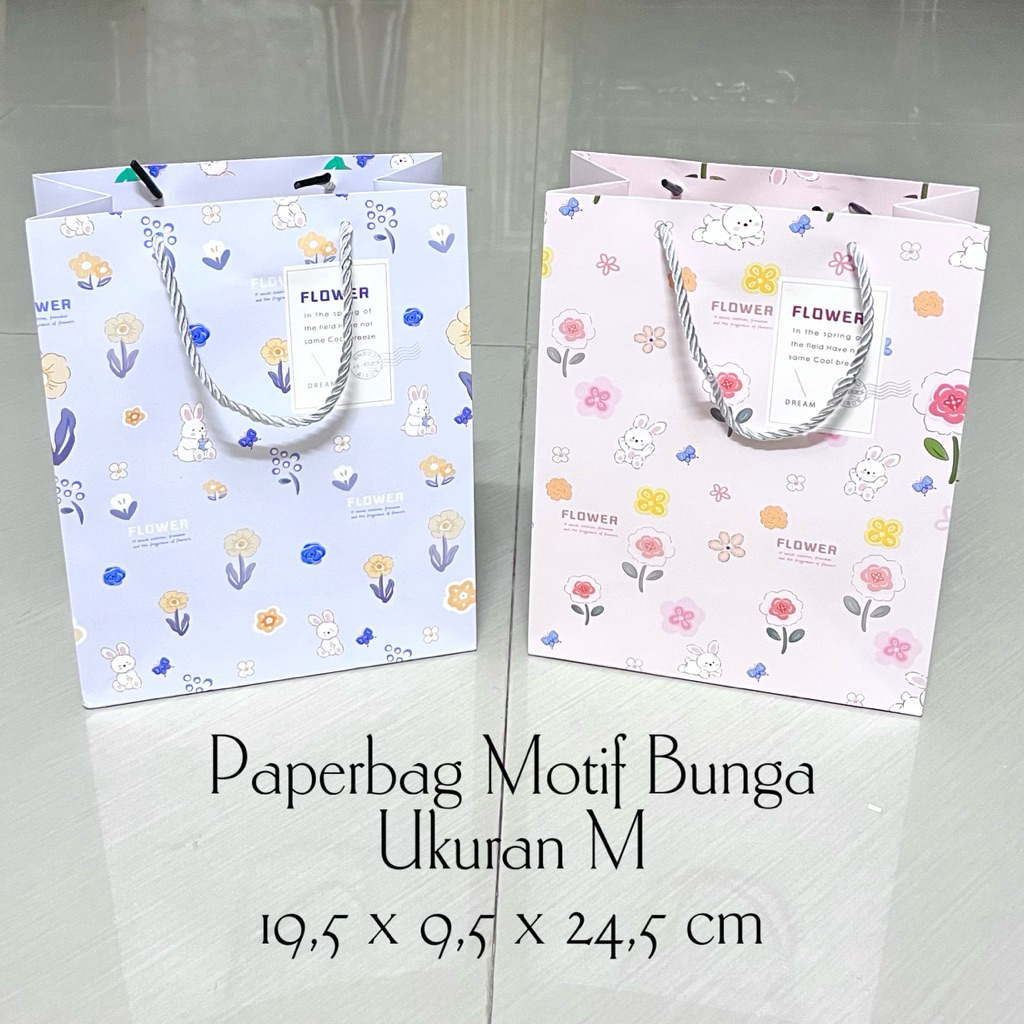

Paperbag/Goodiebag Premium Tebal Motif Bunga ukuran M (g11)