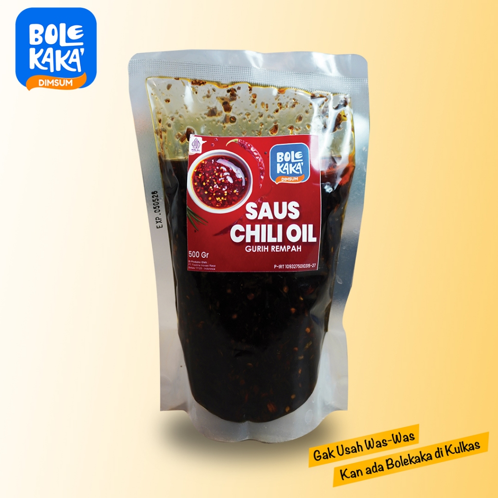 

Chili Oil Pouch 500 Gr Bolekaka Dimsum/ Chili Oil Halal
