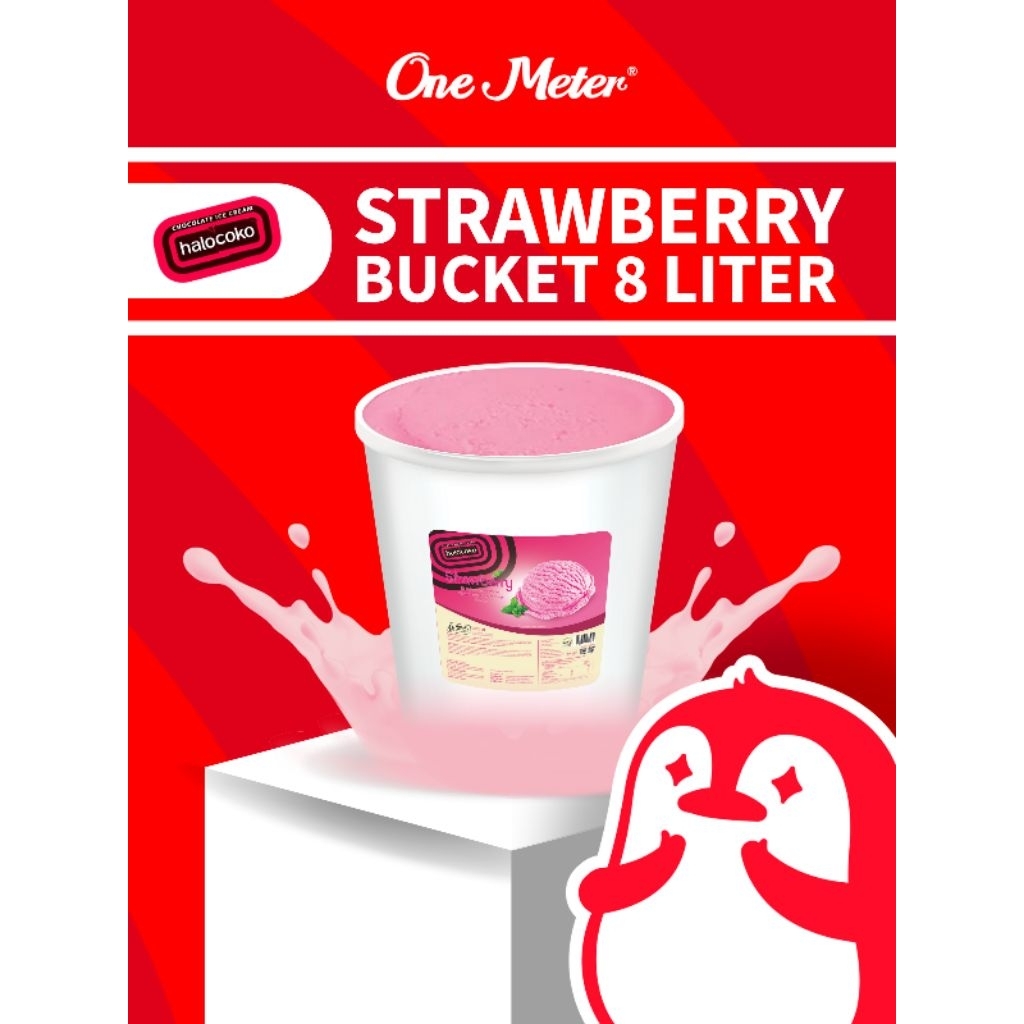 

Es Krim Halocoko Bucket 3in1 8L Rasa Strawberry