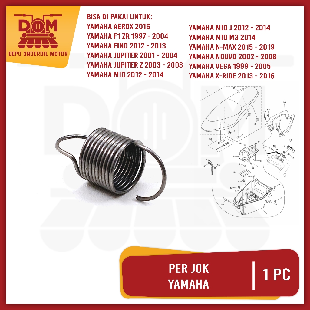 Per Jok Yamaha (PSP) Spiral Per Peer Pir Kunci Jok Jog Untuk Segala Motor Yamaha Matic Bebek