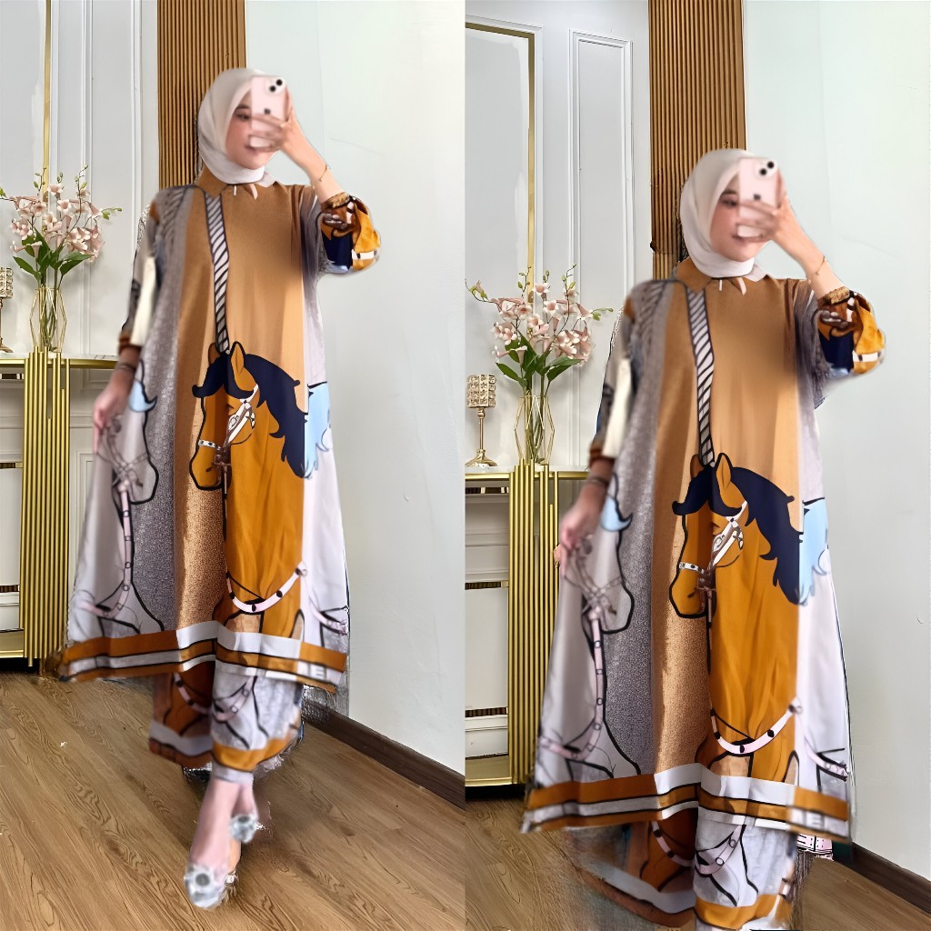 Setelan tunik rayon diamond premium wanita Naraya oneset long tunik jumbo wanita kekinian busui