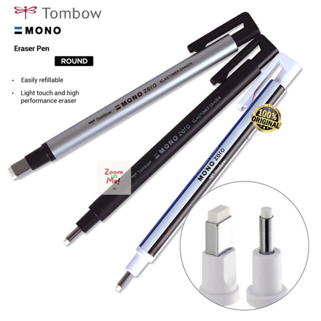 

Tombow Mono Zero Eraser Pencil Penghapus Pensil Elastis(ROUND-BLACK)