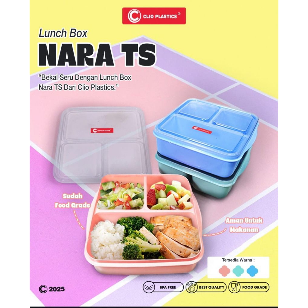 Kotak Makan Anak Murah Lunch Box Plastik NARA TS2111