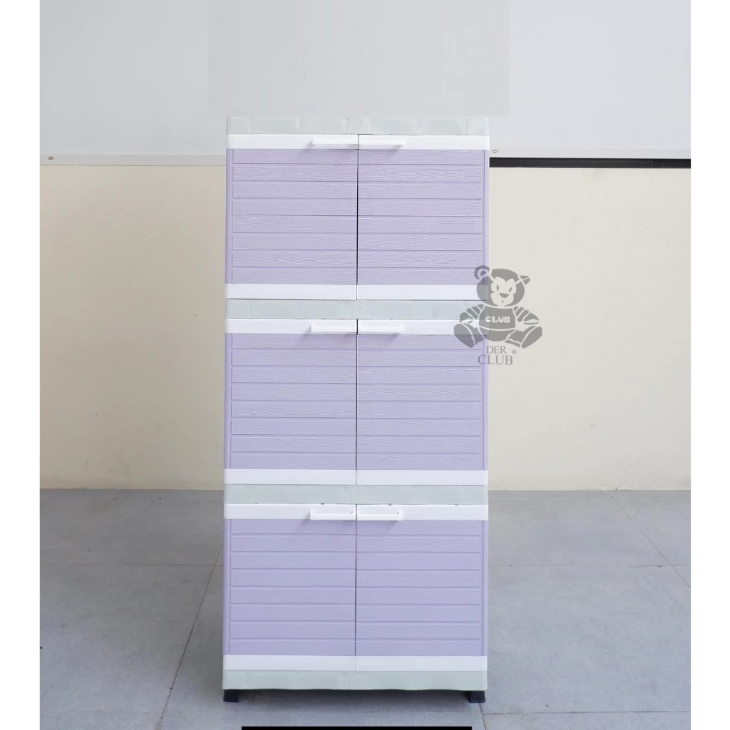 Lemari pakaian baju plastik club JUMBO BESAR 3 susun 6 pintu rak elegan classic minimalis