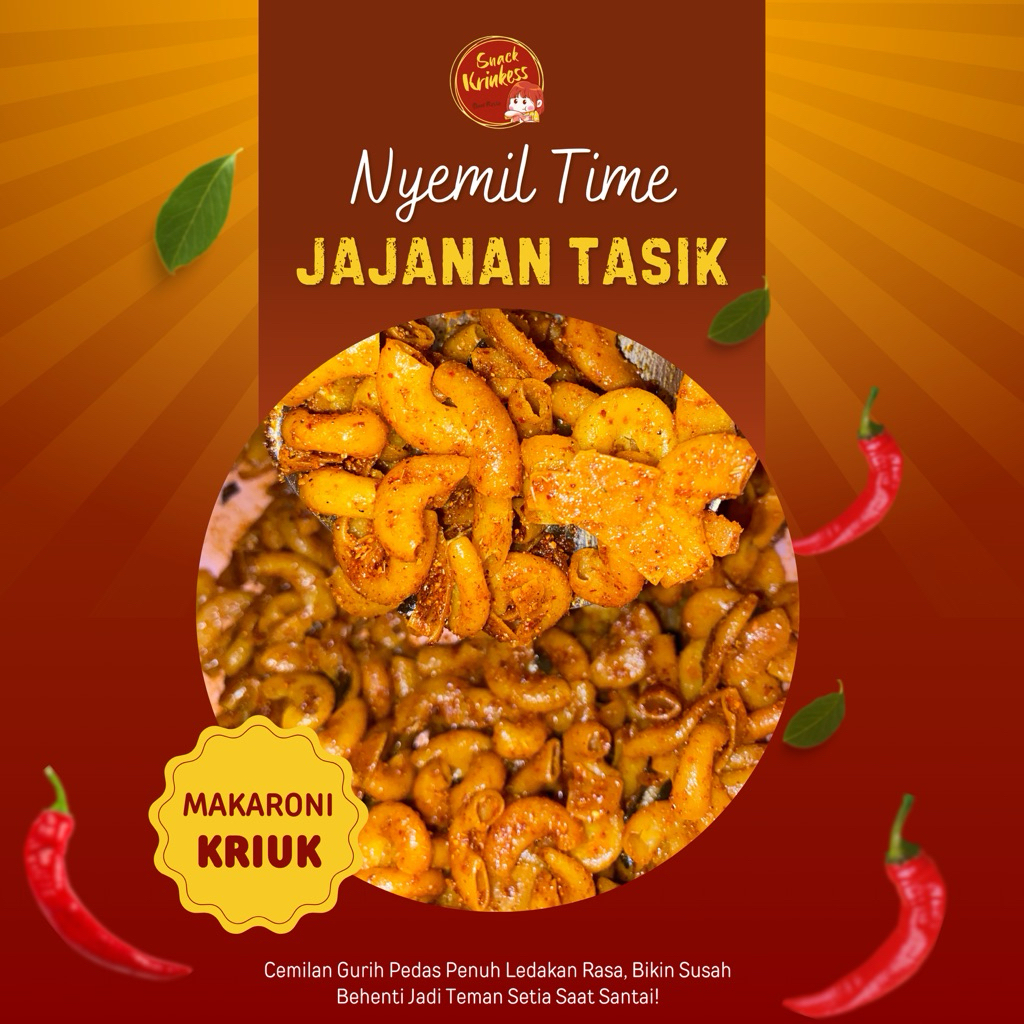 

Makaroni KRIUK Daun jeruk 250 gram - Makanan Cemilan Snack Food