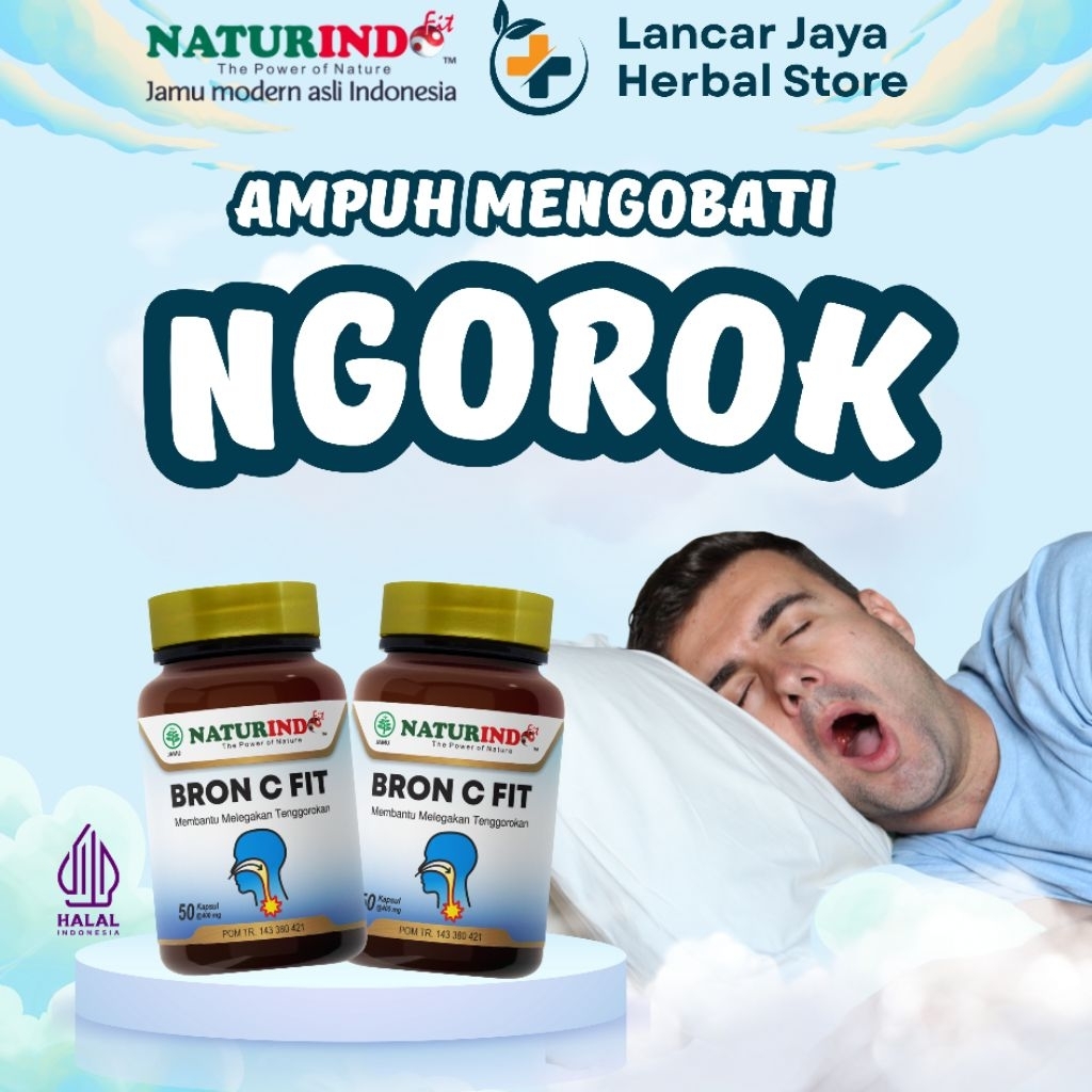 Obat Ngorok Mendengkur Sesak Nafas Mengi Herbal Bronc Fit Naturindo