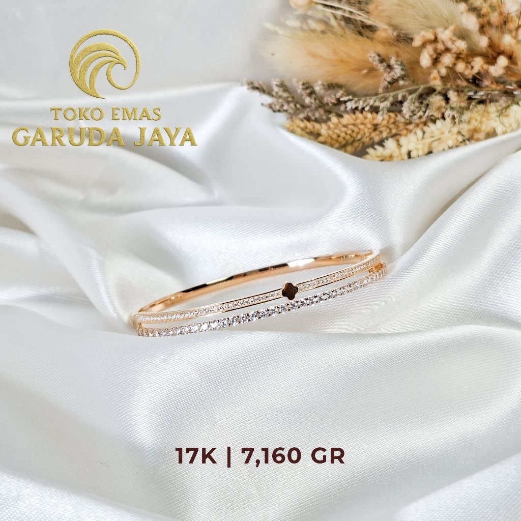 GELANG BANGLE EMAS 17K VAN CLEEF | GELANG EMAS 17K | GELANG 7 GR