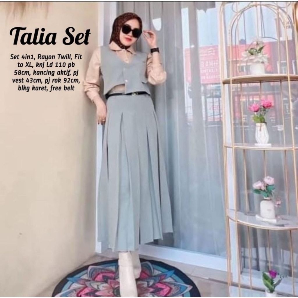 talia set rok setelan rok setelan wanita setelan muslim setelan kekinian baju muslim