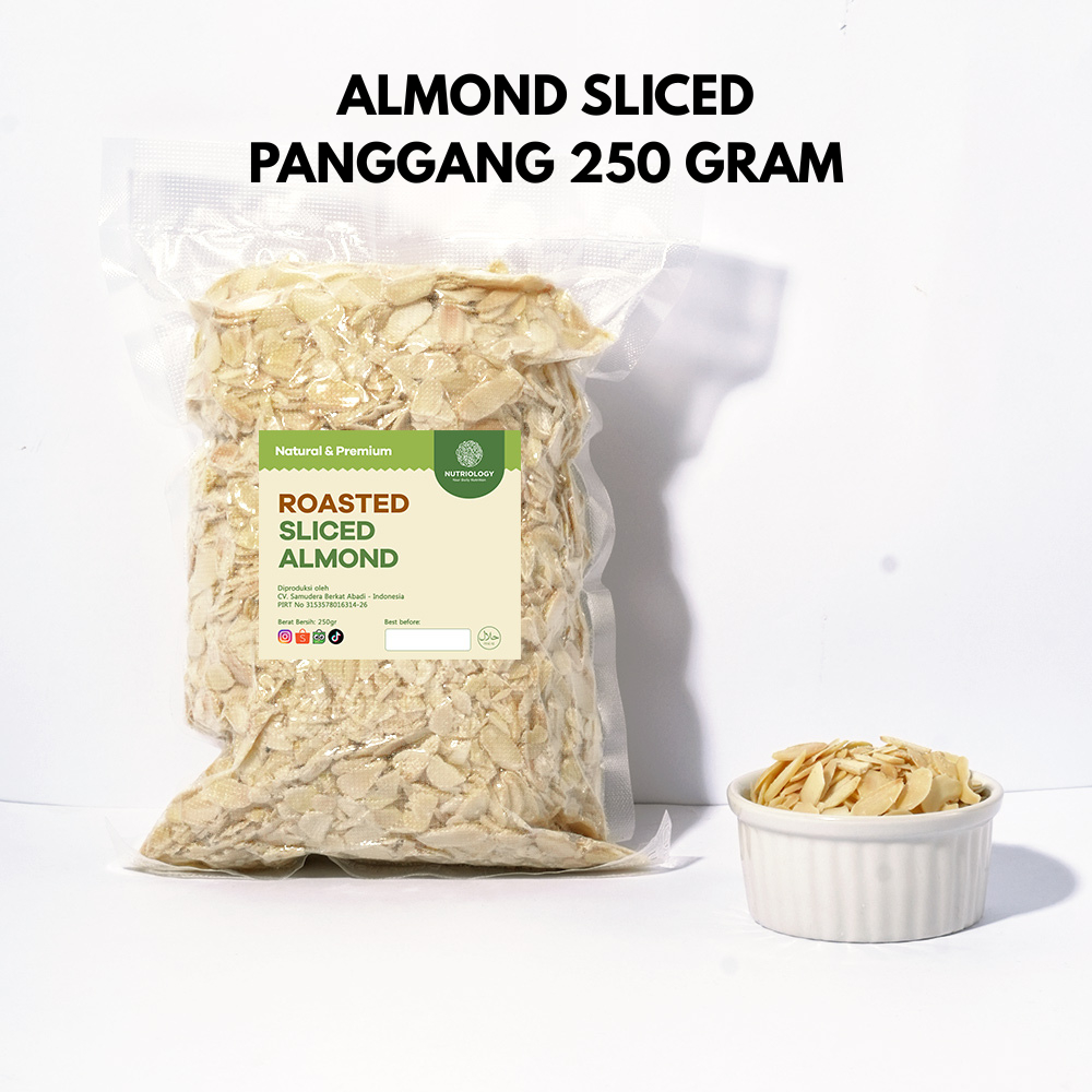 

Almond Sliced panggang 250 gr Nuts roasted iris Natural Premium Alami Healthy nuts superfood Snack Crunchy