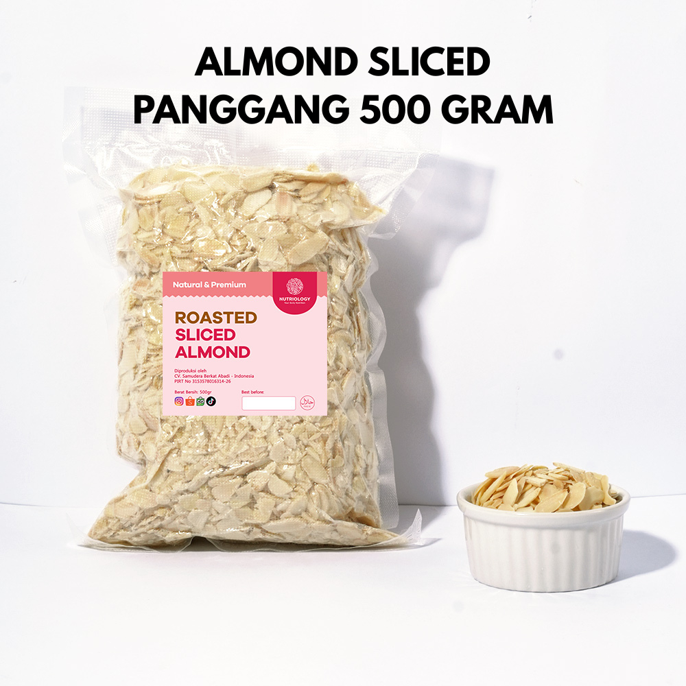 

Almond Sliced panggang 500 gr Nuts roasted iris Natural Premium Alami Healthy nuts superfood Snack Crunchy