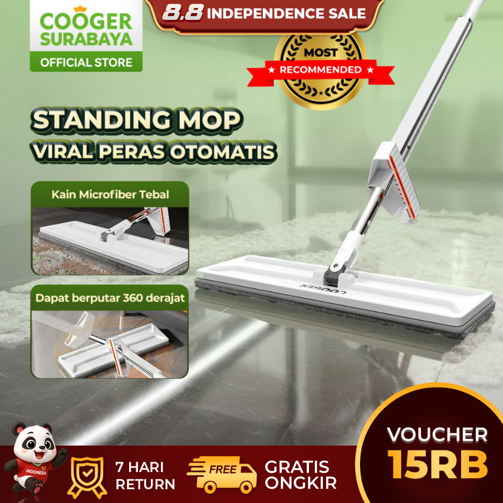 intan.pershop - COOGER SURABAYA Microfiber Standing Mop Otomatis Super Automatic Pel Lantai