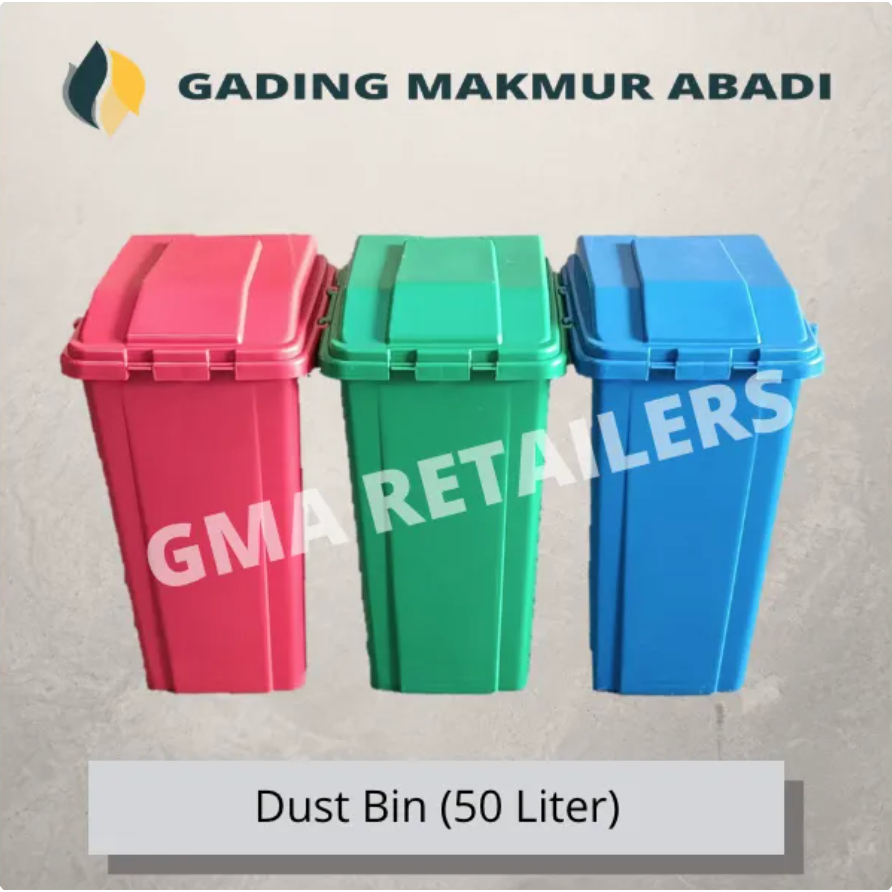 Tempat Sampah 3 Warna / Dust Bin Bahan Plastik PP Kapasitas 50 Liter
