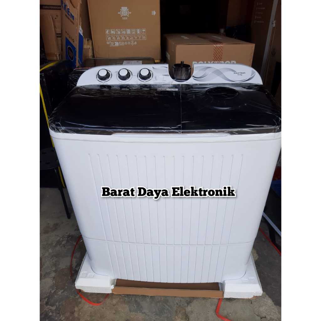 POLYTRON Mesin Cuci 14 kg PWM1403 Mesin Cuci 2 Tabung [Twin Tub Washer]