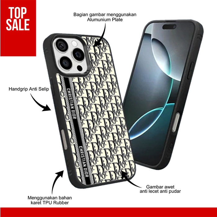 Case Casing Softcase Custom iPhone 17 Air 16 15 14 13 12 11 XR X/XS mini pro Max Christian Dior FR00