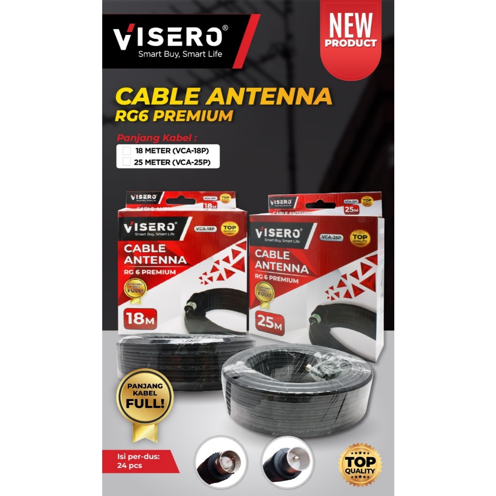 Kabel Antena RG6 RG 6 Premium Visero 25 Meter
