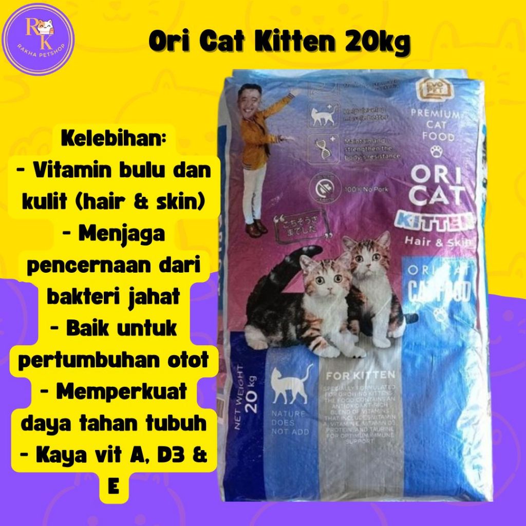 Ori Cat Dry Food Makanan Kucing Kering 20kg Kitten Dry Food Ori Cat Kitten