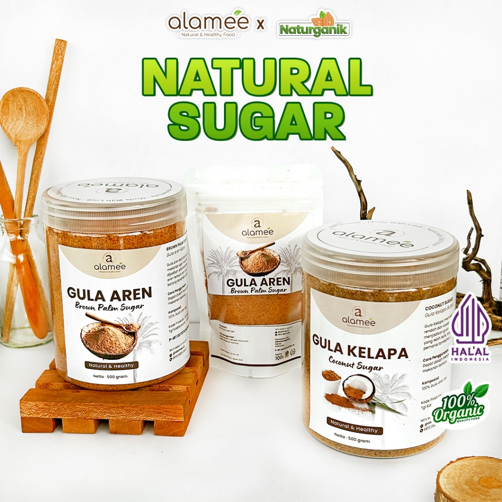 

alamee gula bubuk murni gula aren gula kelapa alami murni tanpa bahan tambahan Naturganik