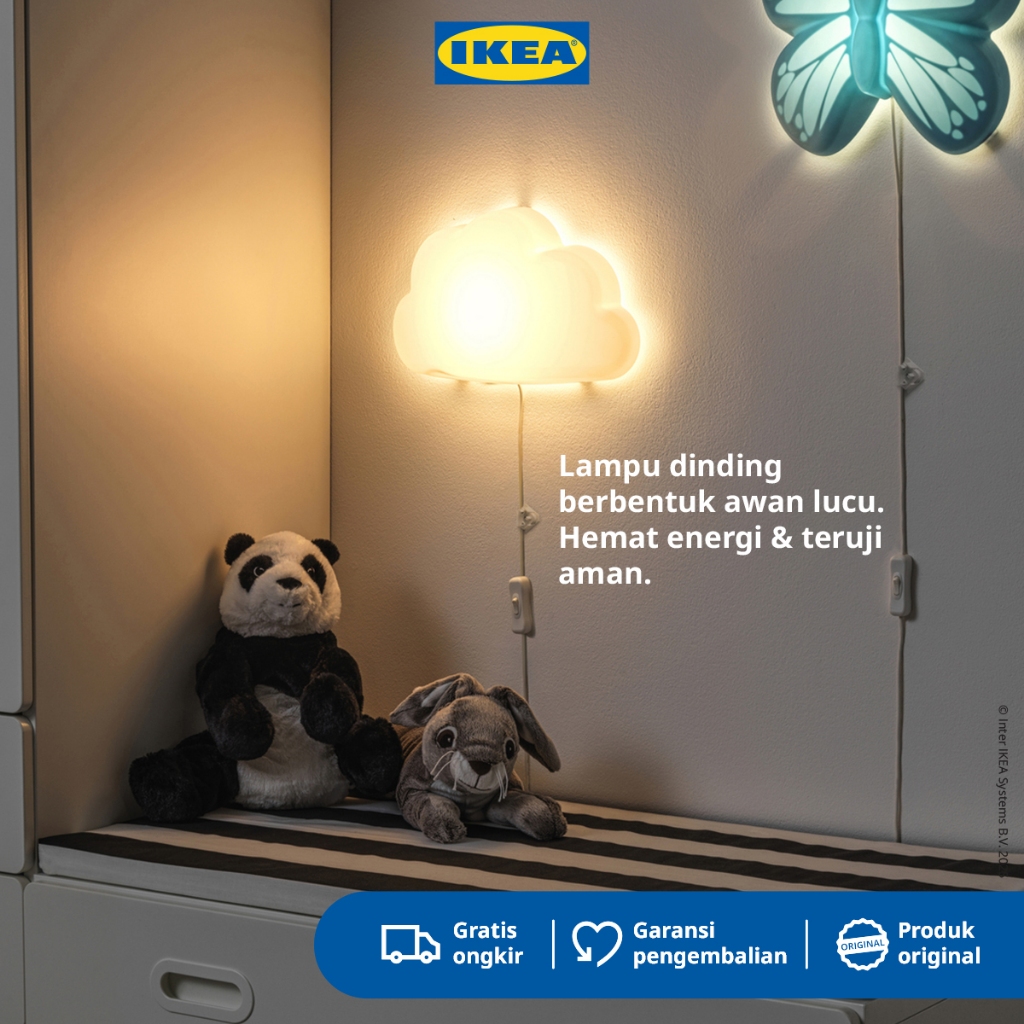 IKEA UPPLYST Lampu Dinding LED Bentuk Awan Putih